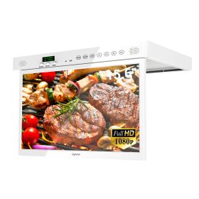 Sylvox 15.6" Kitchen TV Flap down Smart TV Android 11.0 Supports Timing Bluetooth WiFi Foldable Under Cabinet TV